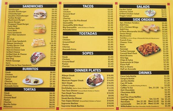 new menus