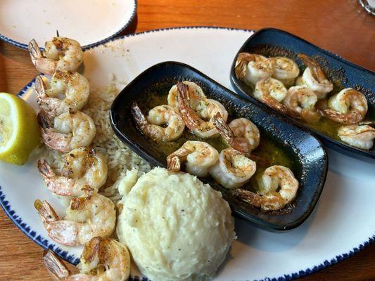 Grilled Shrimp, Garlic Shrimp Scampi, Mashed Potatoes