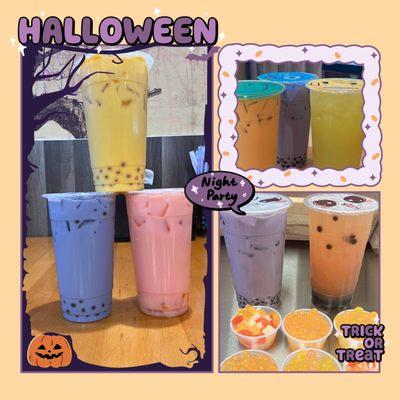 Welcome trick-or-treaters with candy Dress up in costume and take a selfie in-store and share on your social media for a free bubble tea.