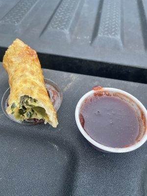 Thanksgiving in an eggroll with a side of cranberry sauce - laud help me!!!