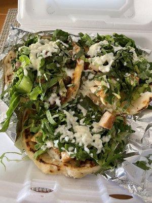 Chicken and carnitas sopes