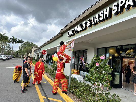 Lion dance grand opening