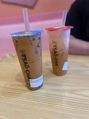 As a treat to start the weekend off with. 2 Thai Milk Black Teas (Diary).