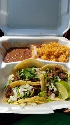 Barbacoa tacos plate