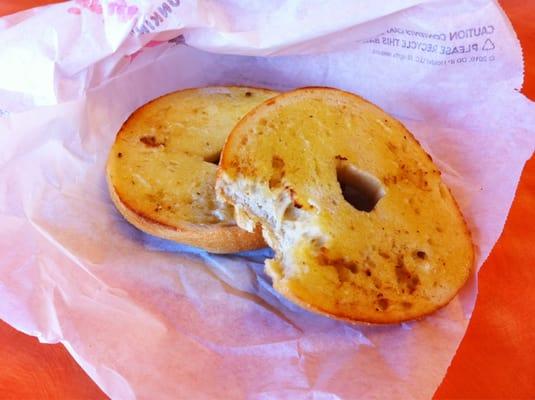 The bagels are not over buttered. I appreciate that.