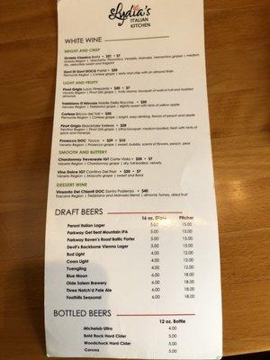 Wine/beer menu 7/2021