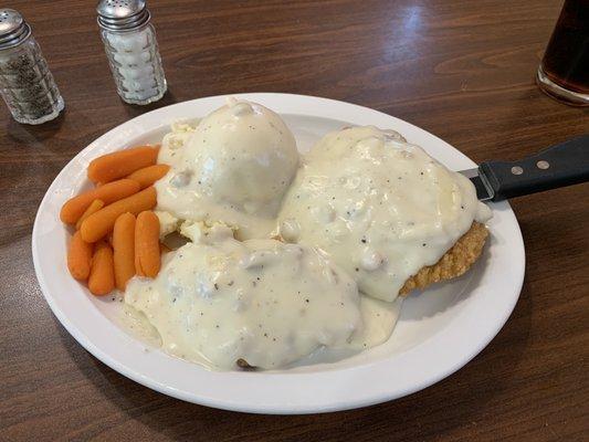 Chicken fried chicken was today's special. Very good!!