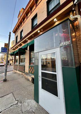 Front entrance to restaurant