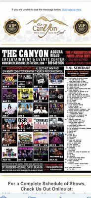 Concerts are Restarting in LA @ The Canyon Club  in Agoura Hills Vaccine Card is Required or Covid Test