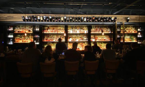 Bar view and whisky selection.