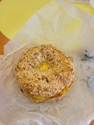 Italian bagel with egg and cheese (basically Italian seasoning)