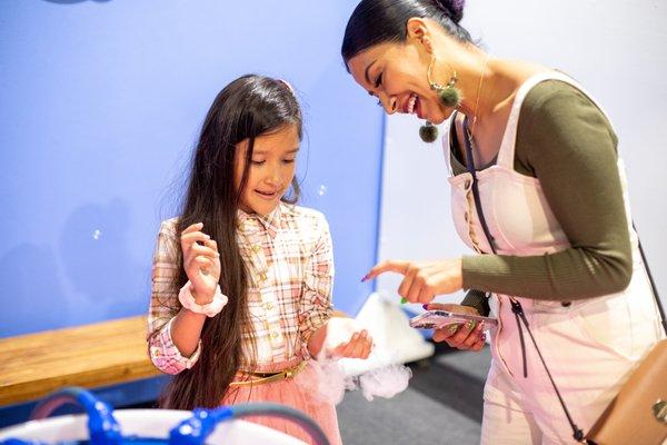 We incorporate science into all of our stations - want to hold a smoke filled bubble?  You CAN at BubblePOP!