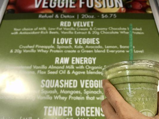 Try one of the Veggie Fusion smoothies.