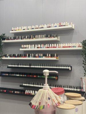 Polish selection... lots of colors. And, if you can't decide, Lina can help you pick. She has a great eye.