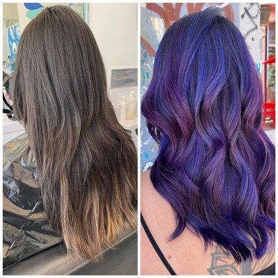 Purple balayage