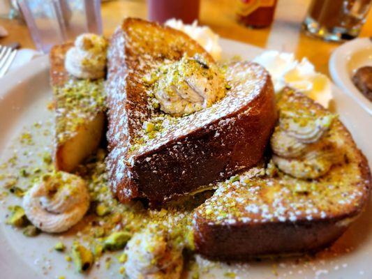 Pistachio cannoli French toast