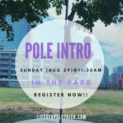 Pole "In The Park" Sunday Aug 29, 2021. No experience necessary!!