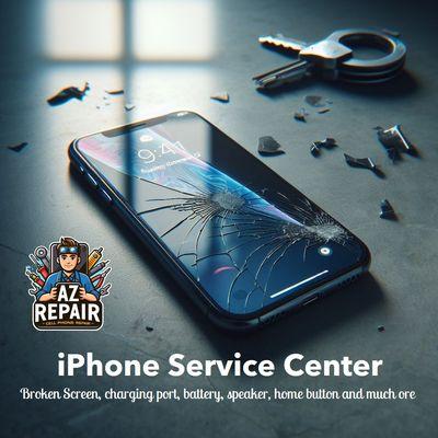 We Fix iPhone Broken Screen, charging port, battery, speaker, home button, earpiece, power button, volume button and much more