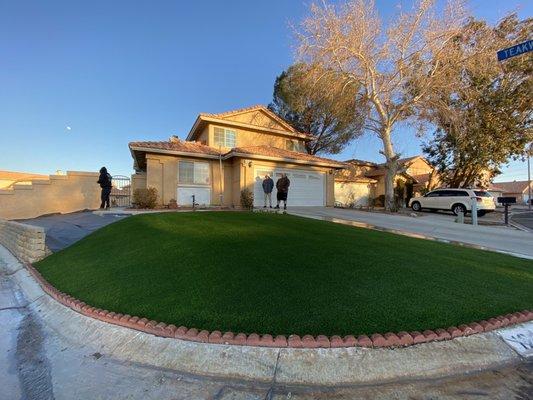 Artificial grass installation by the company