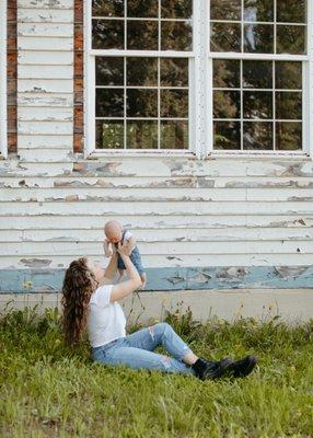 Mother and son family photos