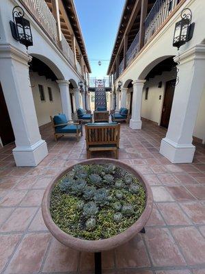 Their second floor outdoor seating area is one of the best features of this inn