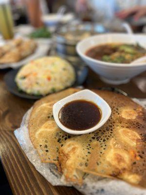 Pork and corn pan fried dumplings  IG foodieadbrentures