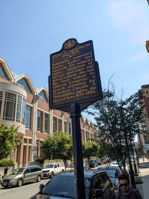 Anna E. Dickinson Historical Marker, Philadelphia