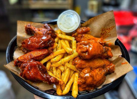 NEW traditional wings served with ranch and fries