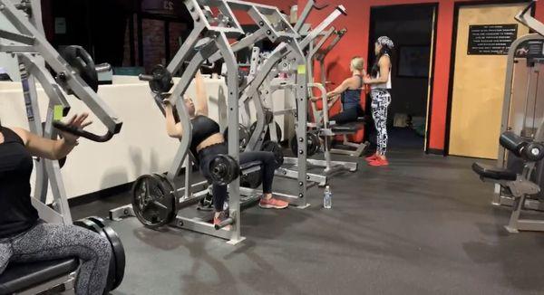 Small group training on some of our upper body equipment we offer