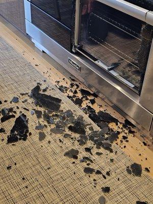 Miele Range Explosion in large shards of glass