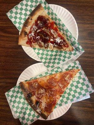 Chicken & waffle pizza And pepperoni pizza