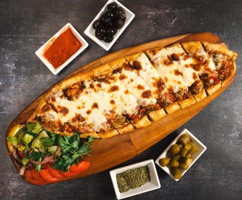 Diced Lamb Cheese Pide