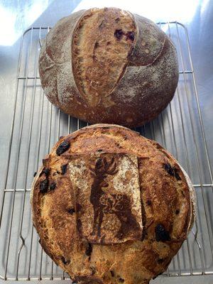 Cranberry Loaf (top) & Dark Chocolate Espresso loaf (bottom)