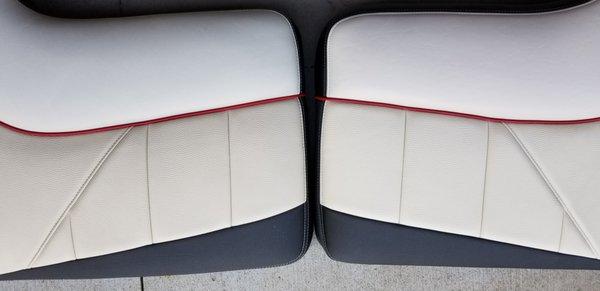 Reupholstered on the left (I think)