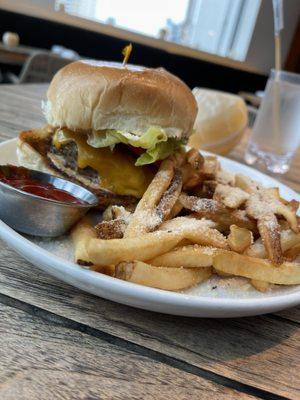 Burger and fries