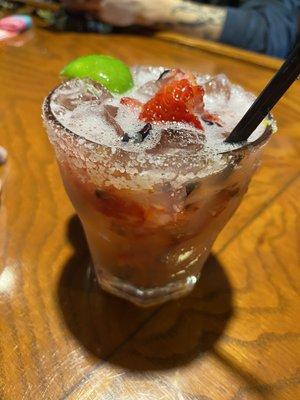 Strawberry Margarita fresh pressed berries