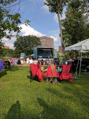 This is taken from the back of the concert grounds. Look how close you are to the stage! Bring a blanket or some chairs and chill!!