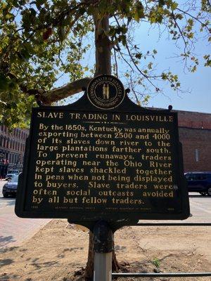 Slave Trading in Louisville Historical Marker