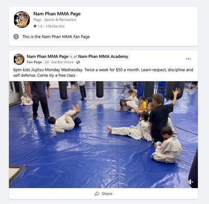 Heres a recent post where he charged every child their for the FREE CHILDREN JIUJUTSU CLASS... SMDH he didn't even pay JORGE the instructor