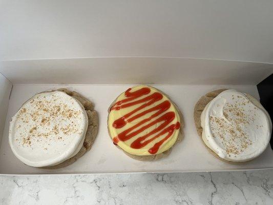 Banana cream cookies and lemon raspberry