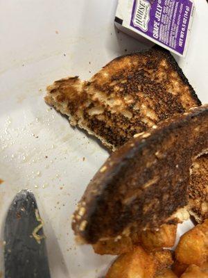 Burnt breakfast multi grain toast