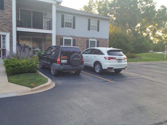 The board members wife's car was  parked next to my car that coffee in my car morning.