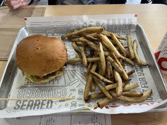 Burger and fries