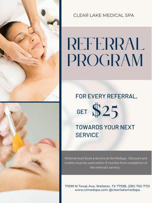 Referral program.