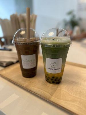 Mango matcha boba