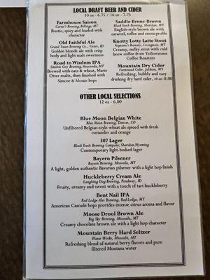 Beer list