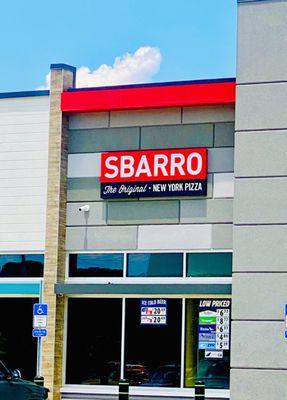 "Sbarro Pizza" inside with a drive-thru also..