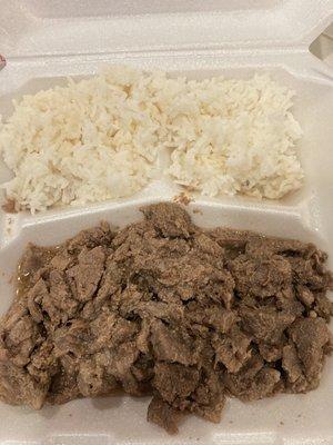 The bulgogi and rice