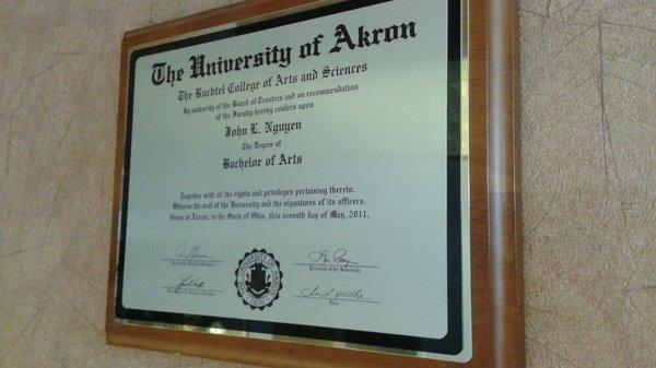 We can take your diploma and engrave it into metal