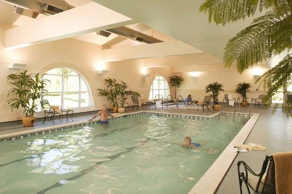 Taking a swim in our heated indoor pool.